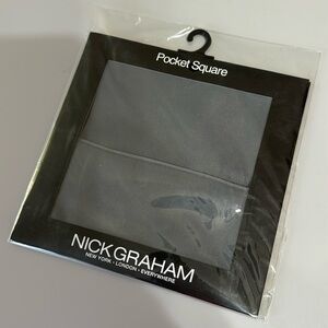 NWT Nick Graham Pocket Square Grey